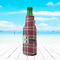 Red & Gray Plaid Zipper Bottle Cooler - LIFESTYLE