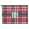 Red & Gray Plaid Zipper Pouch - Large - 12.5"x8.5" (Personalized)