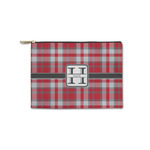 Red & Gray Plaid Zipper Pouch - Small - 8.5"x6" (Personalized)