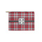Red & Gray Plaid Zipper Pouch Small (Front)