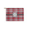Red & Gray Plaid Zipper Pouch - Small - 8.5"x6" (Personalized)