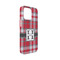 Red & Gray Plaid iPhone 13 Mini Case - Angle