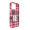 Red & Gray Plaid iPhone 13 Pro Case - Angle