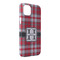 Red & Gray Plaid iPhone 14 Plus Case - Angle