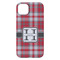 Red & Gray Plaid iPhone 14 Plus Case - Back