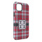 Red & Gray Plaid iPhone 14 Plus Tough Case - Angle