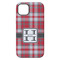 Red & Gray Plaid iPhone 14 Plus Tough Case - Back