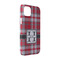 Red & Gray Plaid iPhone 14 Pro Case - Angle