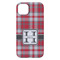 Red & Gray Plaid iPhone 14 Pro Max Case - Back