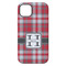 Red & Gray Plaid iPhone 14 Pro Max Tough Case - Back
