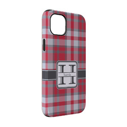 Red & Gray Plaid iPhone Case - Rubber Lined - iPhone 14 (Personalized)