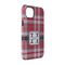 Red & Gray Plaid iPhone 14 Tough Case - Angle