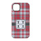 Red & Gray Plaid iPhone 14 Tough Case - Back