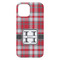 Red & Gray Plaid iPhone 15 Pro Max Case - Back