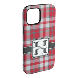 Red & Gray Plaid iPhone Case - Rubber Lined (Personalized)