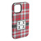 Red & Gray Plaid iPhone Case - Rubber Lined - iPhone 15 Pro Max (Personalized)