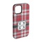 Red & Gray Plaid iPhone 15 Pro Tough Case - Angle