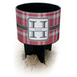 Red & Gray Plaid Black Beach Spiker Drink Holder (Personalized)
