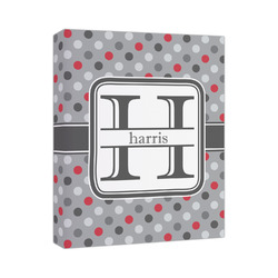 Red & Gray Polka Dots Canvas Print (Personalized)