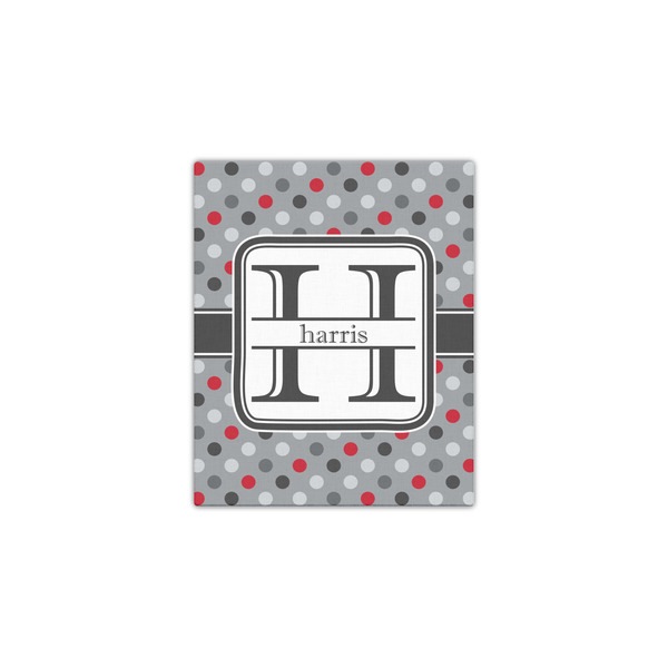 Red & Gray Polka Dots 11x14 - Canvas Print - Front View