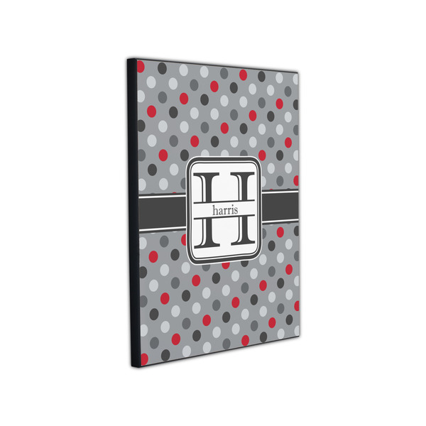 Red & Gray Polka Dots 11x14 Wood Print - Angle View