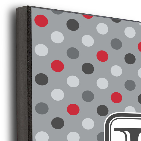 Red & Gray Polka Dots 11x14 Wood Print - Closeup