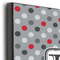 Red & Gray Polka Dots 11x14 Wood Print - Closeup