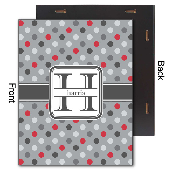 Red & Gray Polka Dots 11x14 Wood Print - Front & Back View