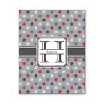 Red & Gray Polka Dots Wood Print - 11x14 (Personalized)