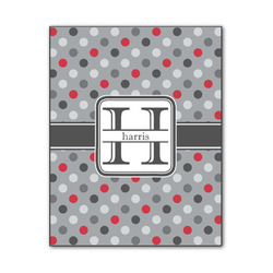 Red & Gray Polka Dots Wood Print - 11x14 (Personalized)