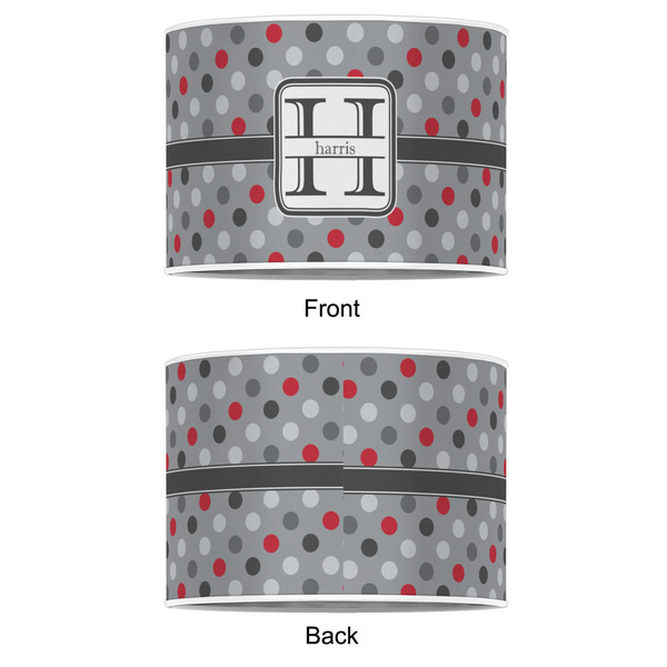 Red & Gray Polka Dots 12" Drum Lampshade - APPROVAL (Poly Film)
