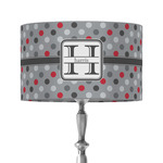 Red & Gray Polka Dots 12" Drum Lamp Shade - Fabric (Personalized)