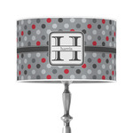 Red & Gray Polka Dots 12" Drum Lamp Shade - Poly-film (Personalized)