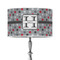 Red & Gray Polka Dots 12" Drum Lampshade - ON STAND (Poly Film)
