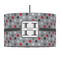 Red & Gray Polka Dots 12" Drum Lampshade - PENDANT (Fabric)