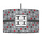 Red & Gray Polka Dots 12" Drum Pendant Lamp - Fabric (Personalized)