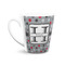 Red & Gray Polka Dots 12 Oz Latte Mug - Front