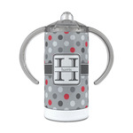 Red & Gray Polka Dots 12 oz Stainless Steel Sippy Cup (Personalized)