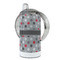 Red & Gray Polka Dots 12 oz Stainless Steel Sippy Cups - FULL (back angle)