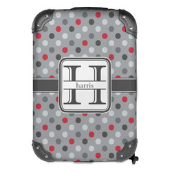 Red & Gray Polka Dots Kids Hard Shell Backpack (Personalized)