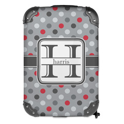 Red & Gray Polka Dots Kids Hard Shell Backpack (Personalized)