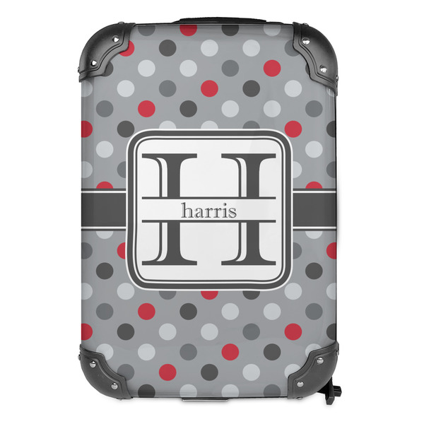 Red & Gray Polka Dots 13" Hard Shell Backpacks - FRONT