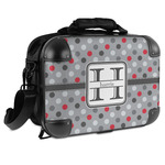 Red & Gray Polka Dots Hard Shell Briefcase (Personalized)