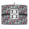 Red & Gray Polka Dots 16" Drum Lampshade - PENDANT (Fabric)