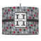 Red & Gray Polka Dots 16" Drum Pendant Lamp - Fabric (Personalized)