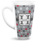 Red & Gray Polka Dots 16 Oz Latte Mug - Front