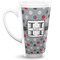 Red & Gray Polka Dots Latte Mug (Personalized)