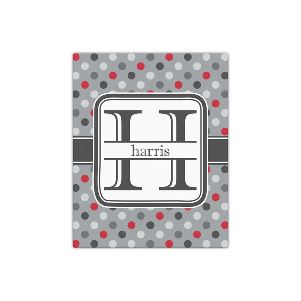 Red & Gray Polka Dots 16x20 - Canvas Print - Front View