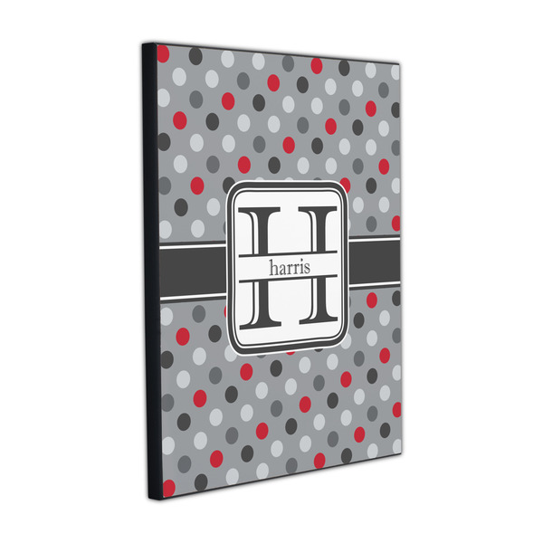 Custom Red & Gray Polka Dots Wood Prints (Personalized)