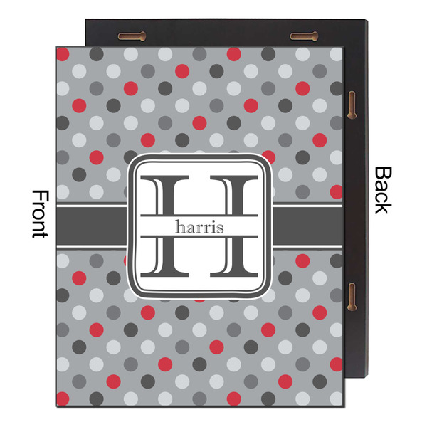 Red & Gray Polka Dots 16x20 Wood Print - Front & Back View